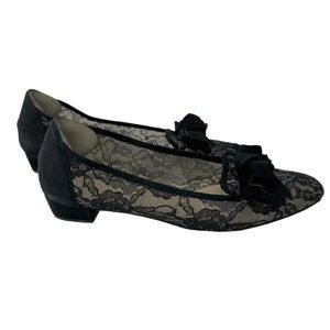 Ron White Women’s Evening Black Lace Ballet Flat